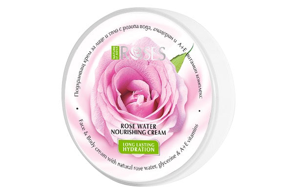 Ansikts- och kroppskräm 100 ml Naturligt rosenvatten, glycerin & vitamin A+E