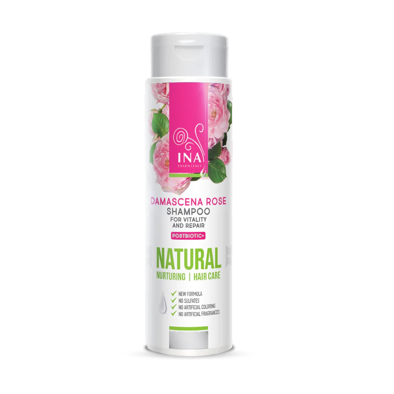 Roseschampo "Damascena Rose Natural" för torrt och skadat hår 200 ml