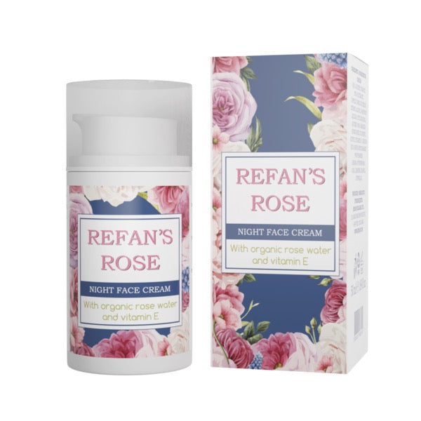 Yövoide kasvoille Refan's Rose 50 ml Luomu ruusuvesi & E-vitamiini