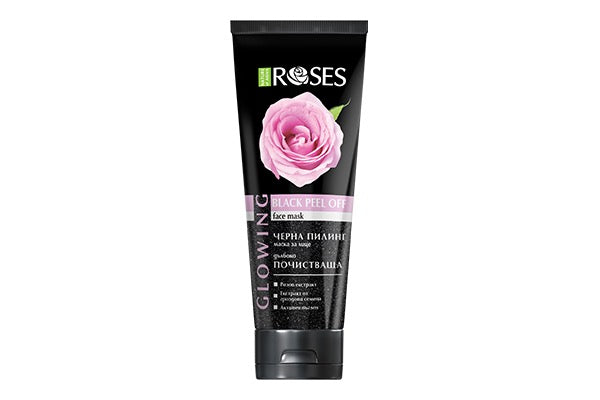 Ansiktsmask 100 ml Rose, aktivt kol & druva "Glowing Black Peel" - Djuprengörande, för alla hudtyper