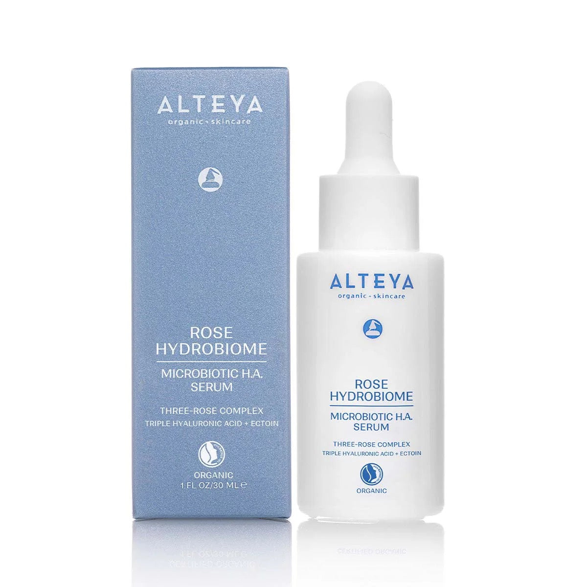 Mikrobioottinen Hyaluronikasvoseerumi Rose Hydrobiome 30 ml Ainutlaatuinen Kolmen ruusun kompleksi (Rosa Damascena, Rosa Centifolia, Rosa Alba) (LUOMU)