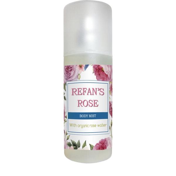 Vartalosuihke Refan's Rose 125 ml Luomuruusuvesi, Glyseriini, Aloe Vera