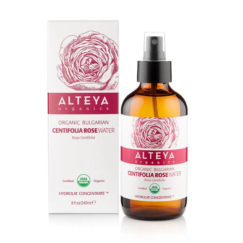 Rosevatten Rosa Centifolia "Satalehtiruusu" Alteya Organics 120 ml glassprayflaska (EKGONISK)