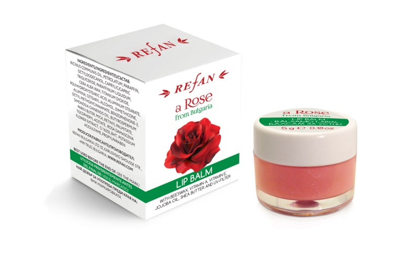 Läppbalsam Refan 5 g Rosextrakt, Jojobaolja, Sheasmör, Vitamin E & A