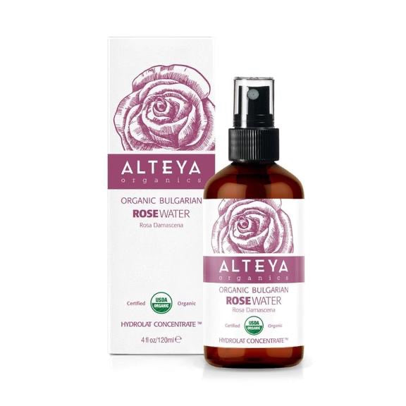 Ruusuvesi Alteya Organics 120 ml lasisuihkepullo (LUOMU)