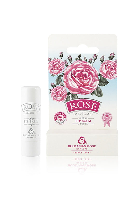 Huulivoide Bulgarian Rose 4.5g puikko Ruusu-uute, Mehiläisvaha, Kaakaoöljy & Auringonkukkaöljy