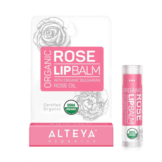 Rose läppbalsam 4,5 g pinne Rosolja, Rosmarinbladextrakt, Sheasmör, Kakaosmör (EKGONISKT)