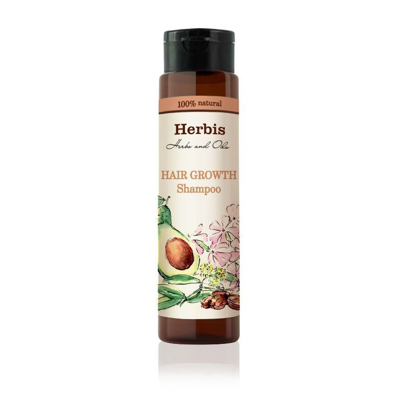 HERBIS Luonnollinen Shampoo Hiusten Nopeaan Kasvuun 300 ml (100 % luonnollisia ainesosia)