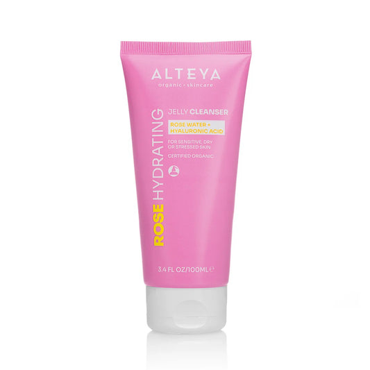 Ansiktsrengöringsgel Alteya Organics 100 ml ekologiskt rosenvatten och hyaluronsyra (ORGANISK)