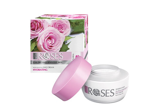 Dagkräm återfuktande Nature of Agiva Roses 50 ml Rosenvatten &amp; vitamin A+E-komplex - För torr hud, känslig hud