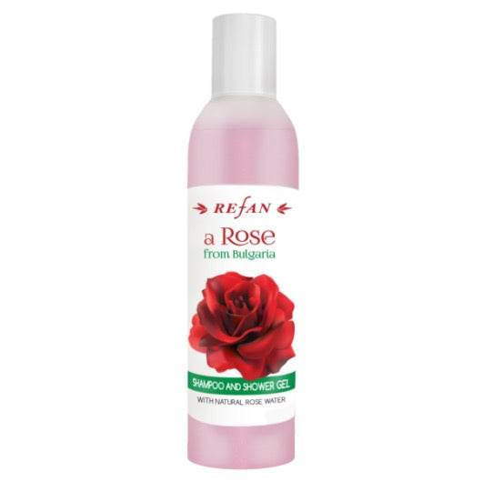 Roseschampo + duschgel Refan 250 ml med rosenvatten