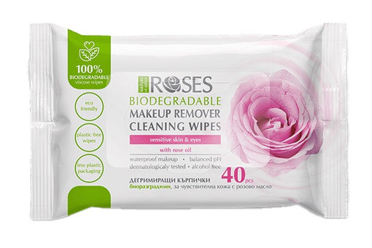 Biohajoavat Meikinpoistoliinat Ruusuöljyllä Herkälle Iholle Nature of Agiva Roses 40kpl