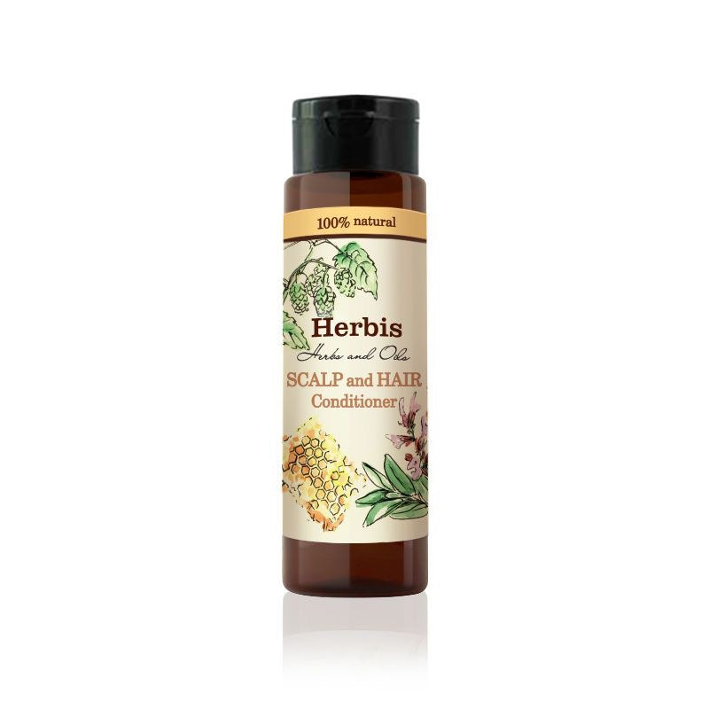 HERBIS Luonnollinen Hoitoaine Terveille Hiuksille ja Päänahalle 200 ml (100 % luonnollisia ainesosia)